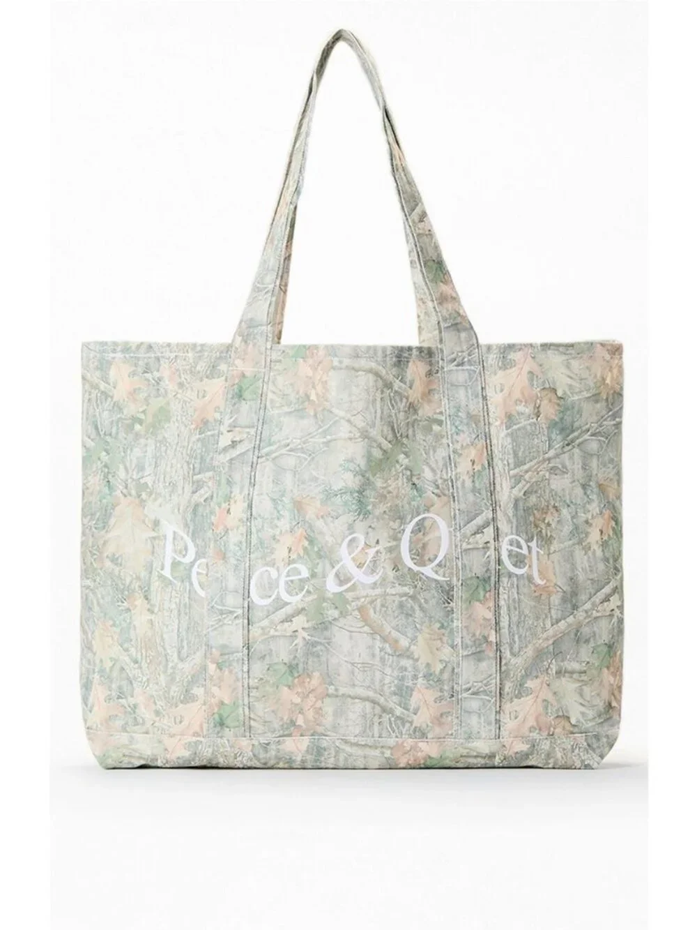 MUSEUM OF PEACE AND QUIET Wordmark Camo Tote Bag Camouflage Size One Size NWT